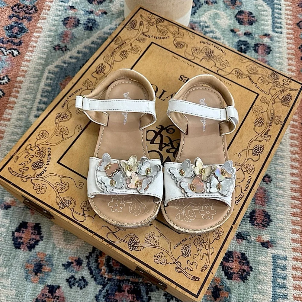 Vintage Y2K Self Esteem 12T Toddler Girls Butterfly Strap Velcro Sandals
